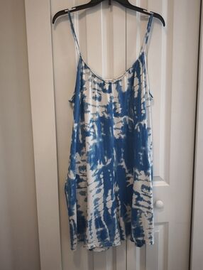Plus Size Tie-Dye Romper With Pockets